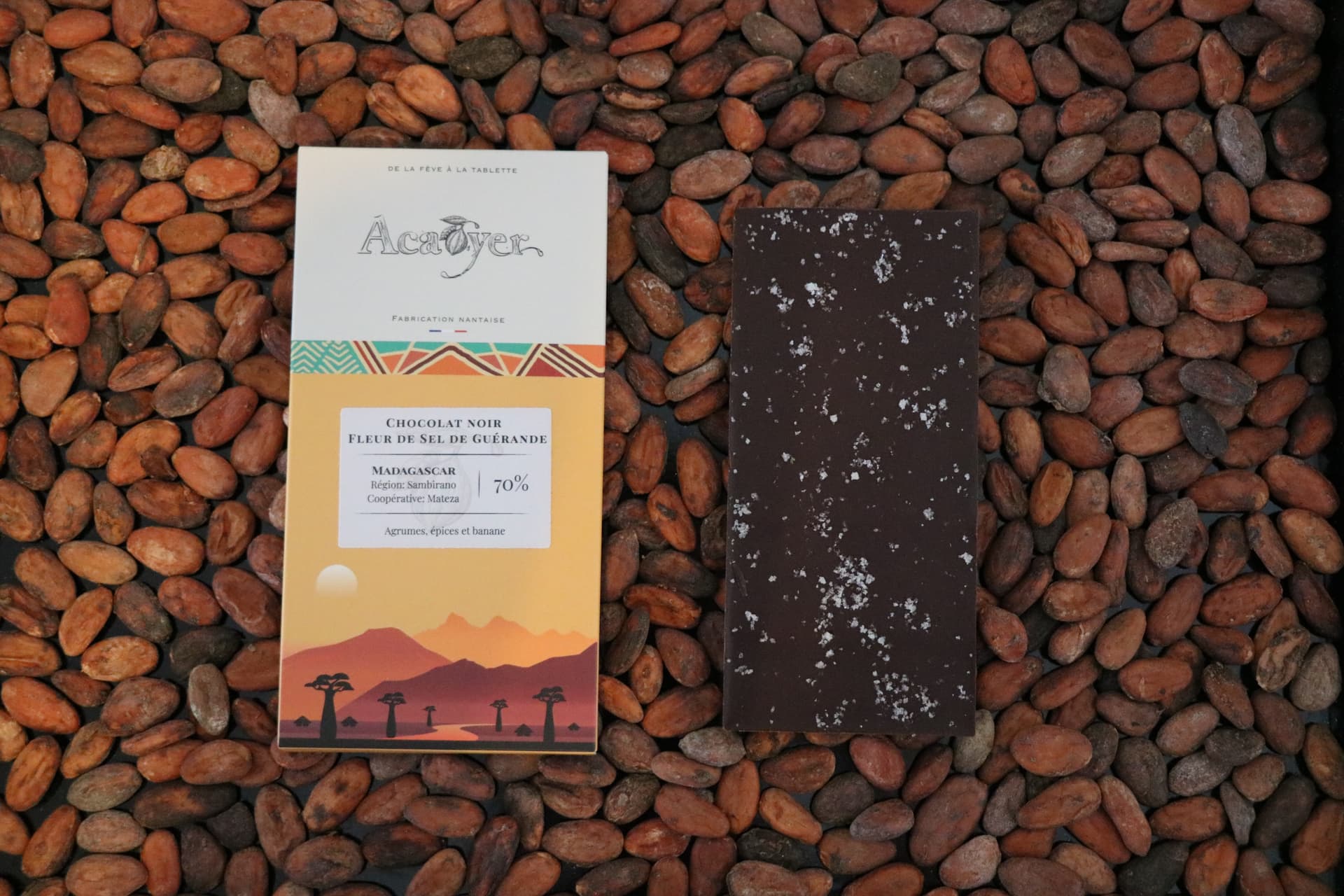 Dunkle Schokolade mit Sel de Guérande, 70 %, Madagaskar